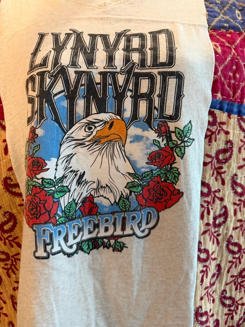 Handcrafted Upcycled Lynyrd Skynyrd Kantha Tunic NWT One Size - Picture 11 of 11